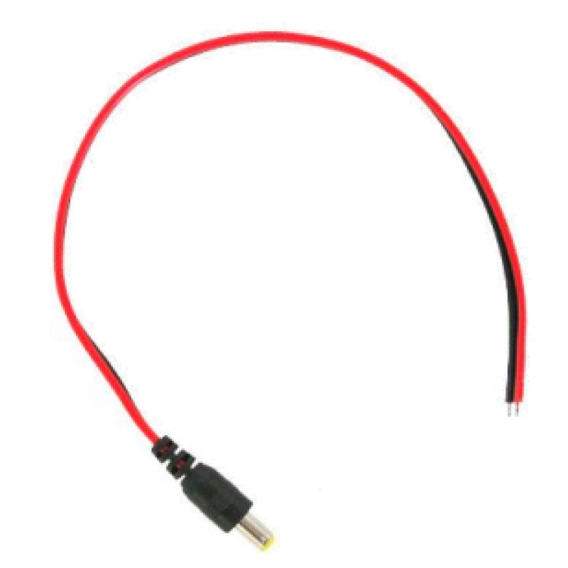 Meriva Technology PIGTAIL C-MACHO conector 2.1 x 5.5 mm DC Power Negro, Rojo